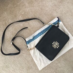 Tory Burch Black Crossbody Bag with Gold Accent